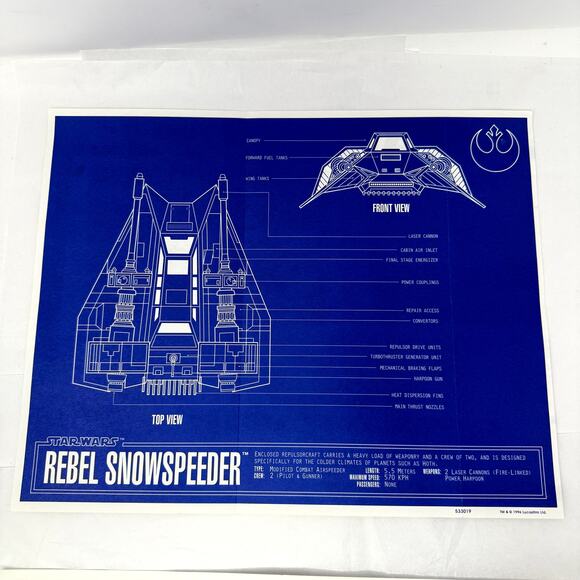 Star Wars 1996 Blueprint Lithograph Set Disney Animation Gallery Boxed 5 Prints - Picture 2 of 9